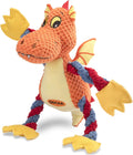 Dog Squeaky Toys, Cute Dragon Interactive Plush Stuffed Toy with 5 Squeakers and Crinkle Paper,Pet Rope Chew Toy for Puppy Small Medium Large Breed Dogs