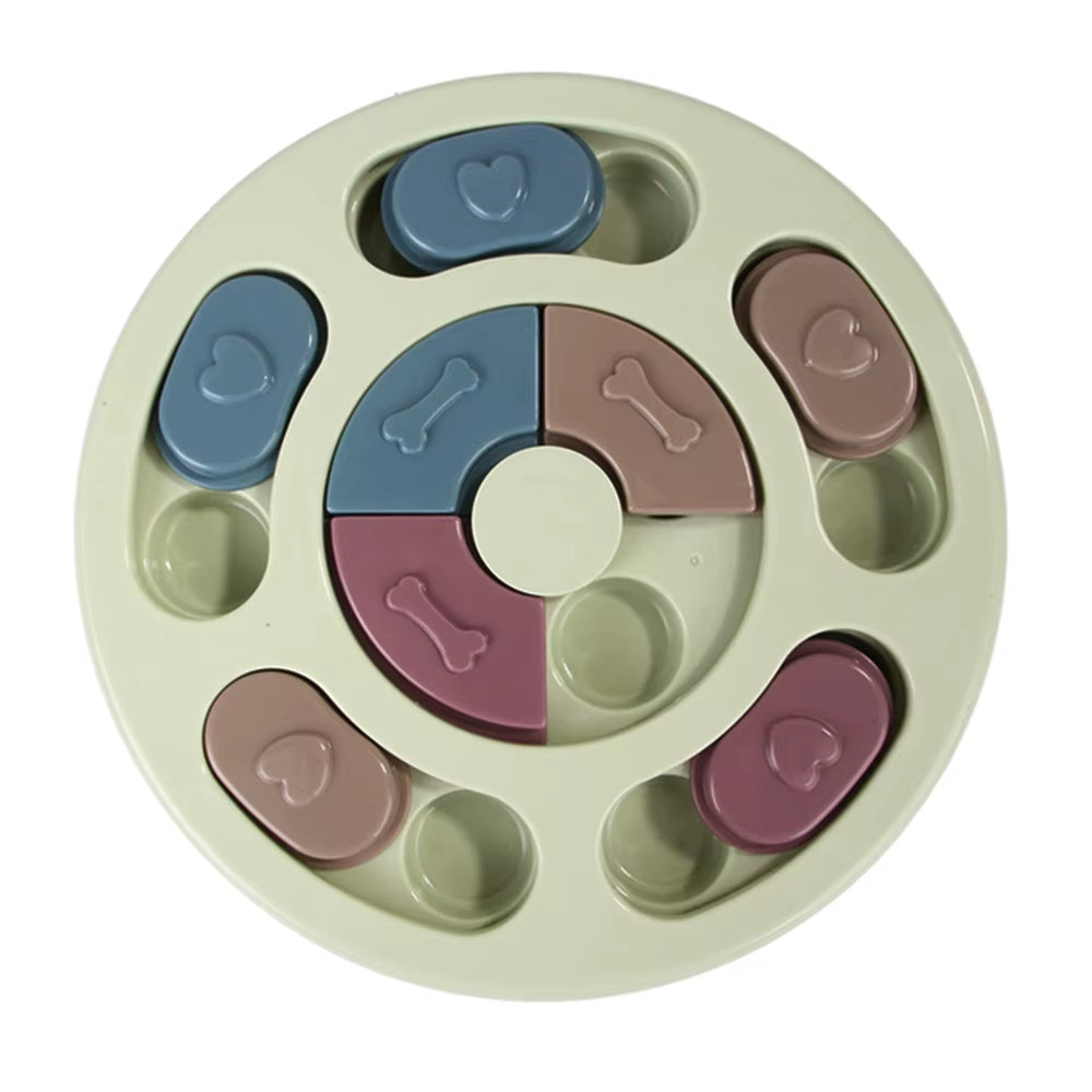Dog Puzzle Toys Slow Feeder Increase IQ Interactive Turntable Toy Food Dispenser Slowly Eating Bowl Pet Cat Dogs Training Game