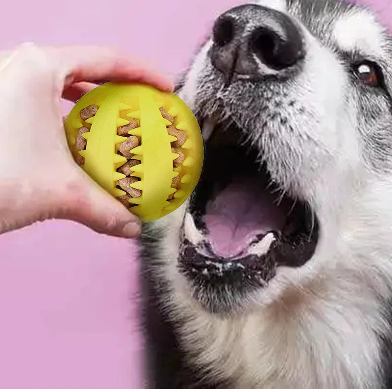Rubber Tooth Cleaning Snack Ball for Dogs Indestructible Dog Toy for Large Dogs Soft Pet Chew Toys Interactive Dog Accessories